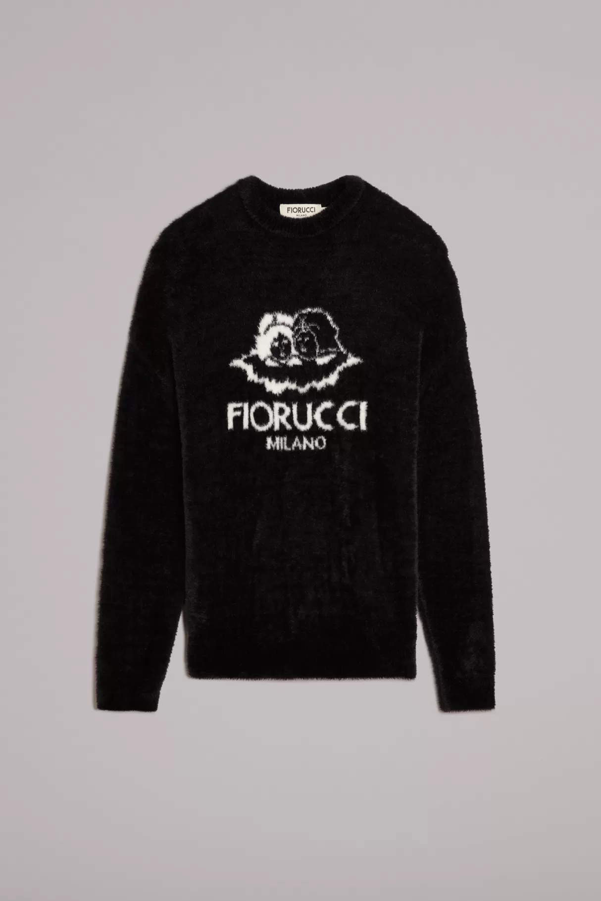 Fiorucci Unisex Milano Angels Knit Jumper Black Black-Women Sweatshirts & Hoodies